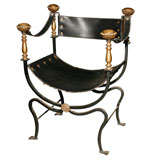 Italian Curule Savonarola Gothic Throne Chair