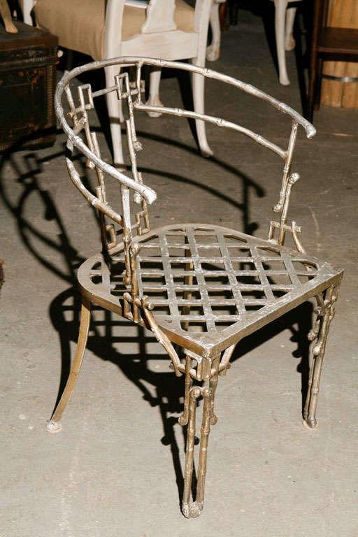 Faux Bamboo Barrel Back Chair 5