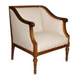 Gold Gilt Square Back Louis XVI Style Arm Chair