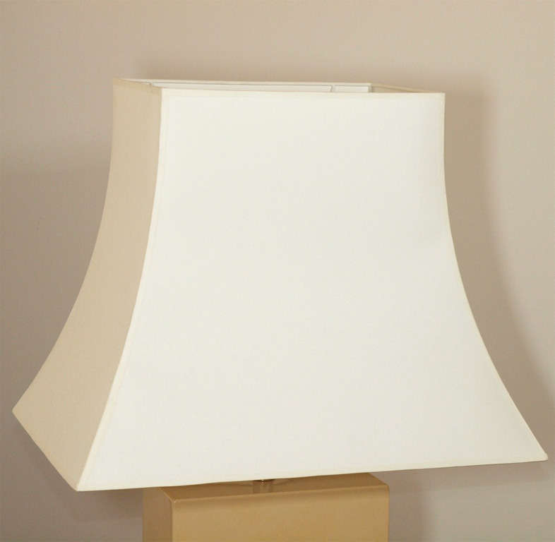 Ivory Lacquer Table Lamp by Jean Claude Mahey