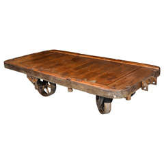 Antique Industrial Cart as Coffee Table