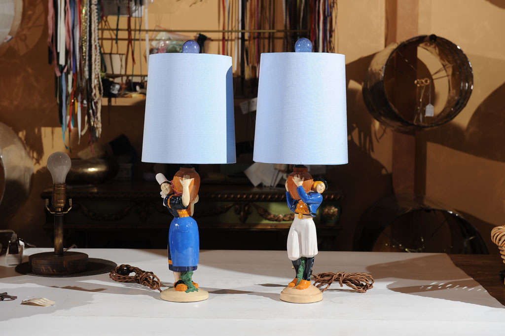 Pair of Signed Quimper Lamps