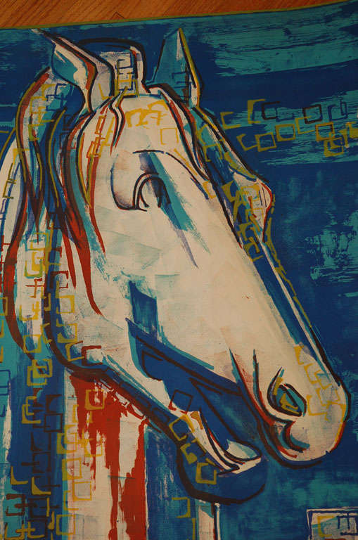 Francois Gilot Lithograph The Greek Horse In Excellent Condition For Sale In Los Angeles, CA