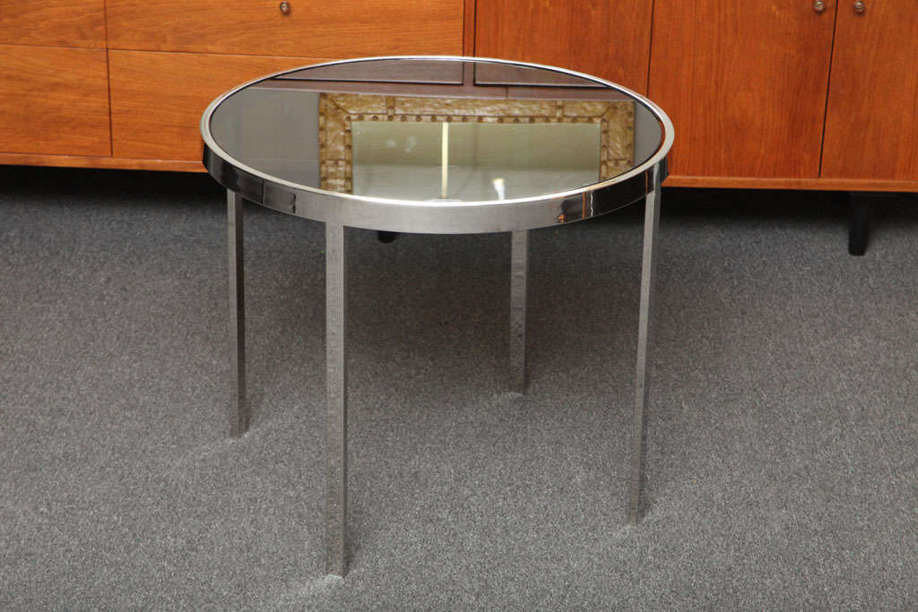 Brueton Stainless Steel Glass Top Table