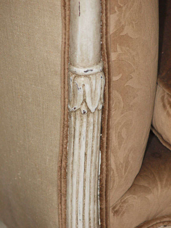 Rare 19th c. French Empire Style Settee or Sofa in Cut Velvet 2