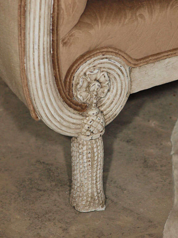 Rare 19th c. French Empire Style Settee or Sofa in Cut Velvet 3