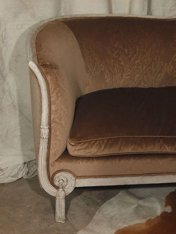 Rare 19th c. French Empire Style Settee or Sofa in Cut Velvet 4