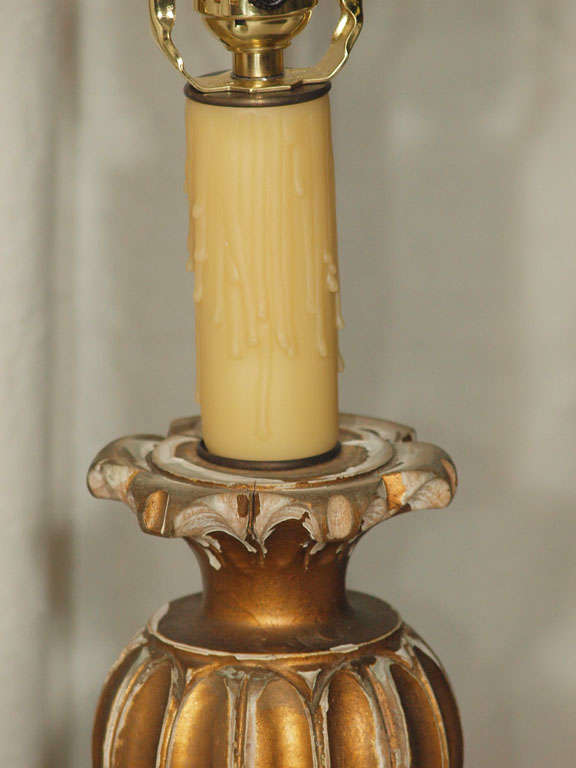 Italian Carved Giltwood Lamp 1