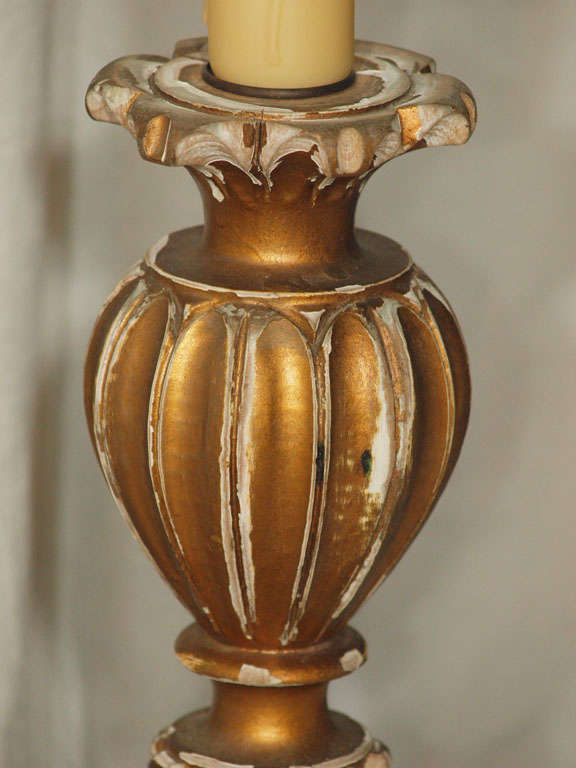 Italian Carved Giltwood Lamp 2