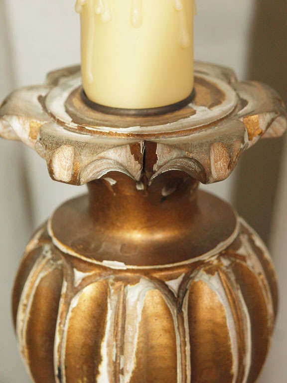 Italian Carved Giltwood Lamp 5