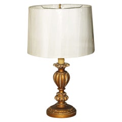 Antique Italian Carved Giltwood Candleholder Repurposed into Lamp