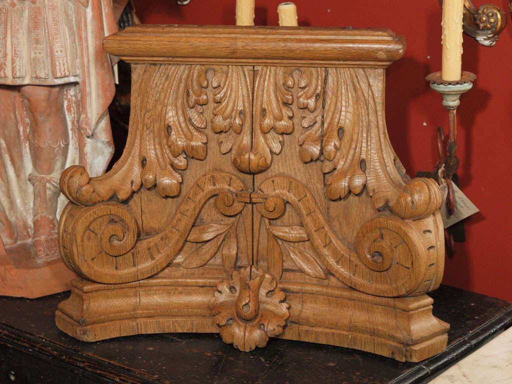 Carved Wood Column Capital
