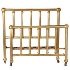 Antique Polished Metal Bed Frame