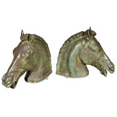 Pair of 19th Century Grand Tour Roman Horse Heads
