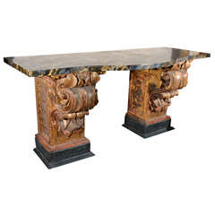 17th Century Pedestals as Console Table
