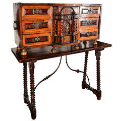 Spanish Baroque Papelera on Original Table