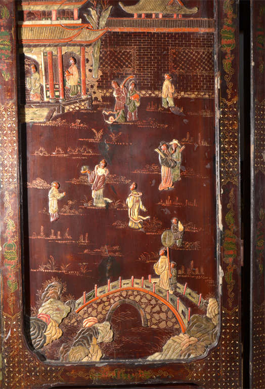Chinese Four Panel Screen 2