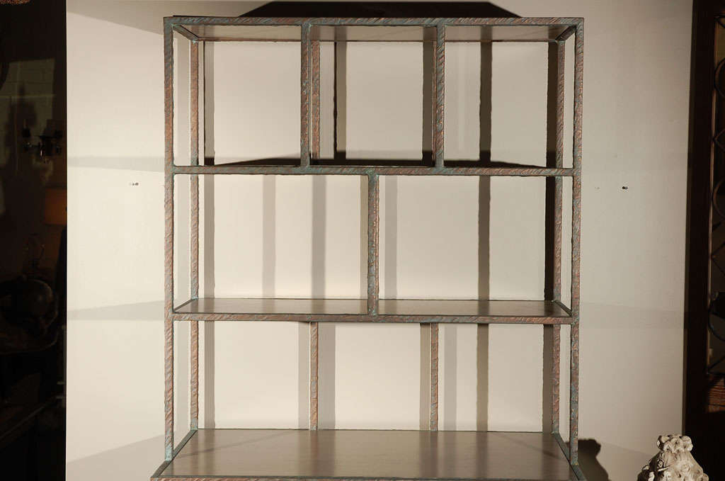 Modern Paul Marra Bookcase in Faux Bronze For Sale