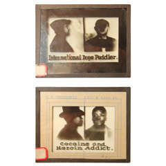 Vintage pair of mug shot negatives on slides.....drug crimes