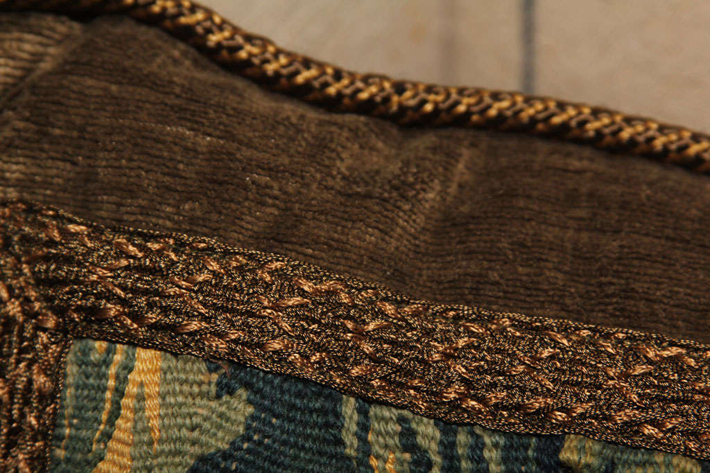 18th c  Verdure tapestry pillow 1