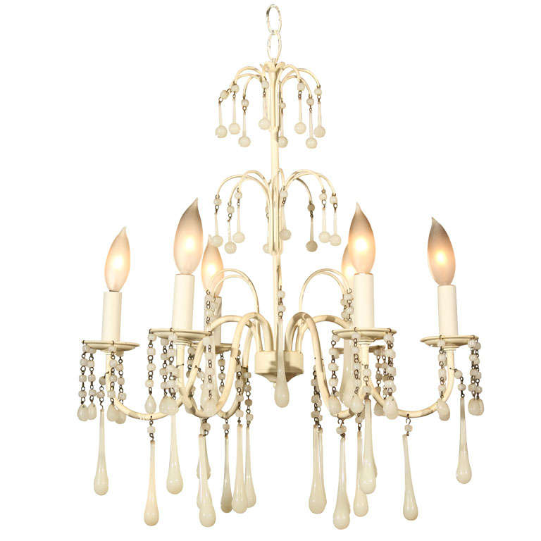 white glass chandelier at 1stDibs
