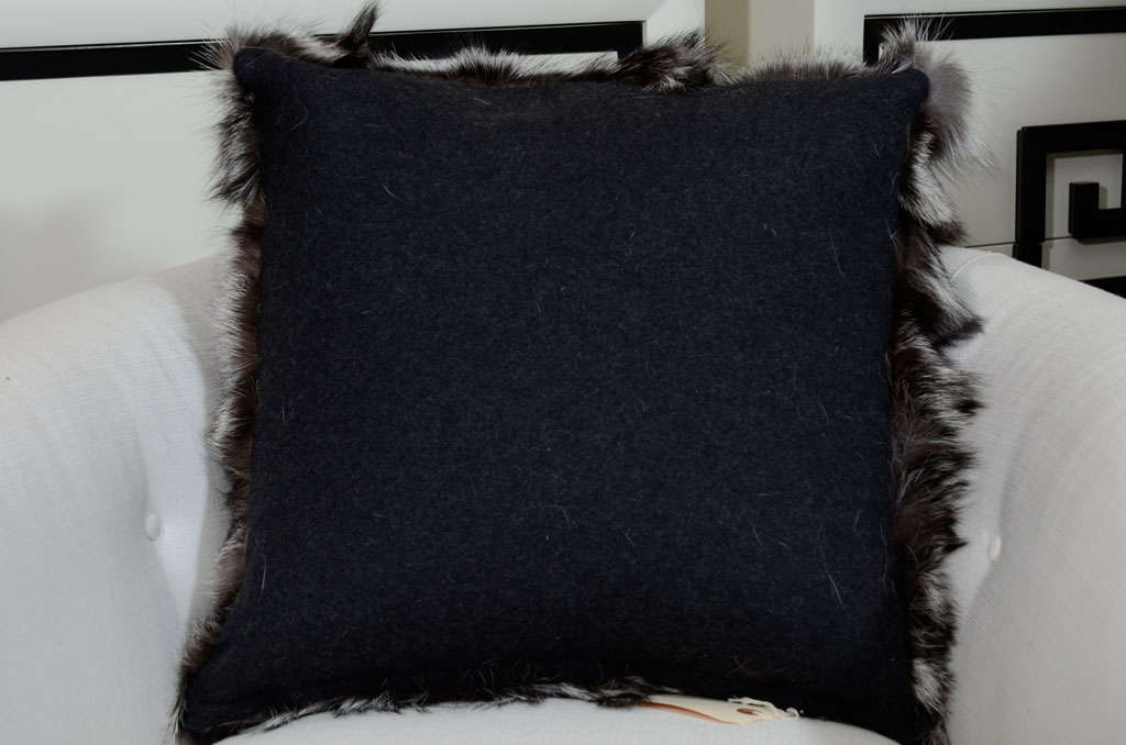 Silver Fox Pillow In Excellent Condition In New York, NY