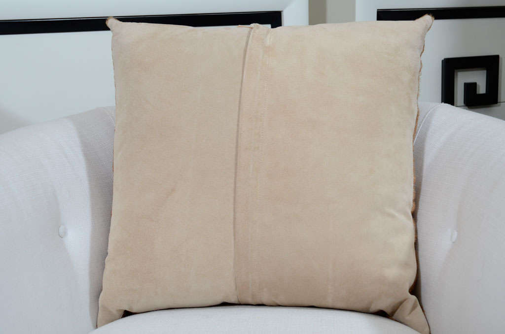 American Herringbone Stenciled Cowhide Pillow