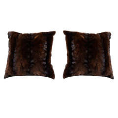 Chocolate Brown Sheared Mink Pillows