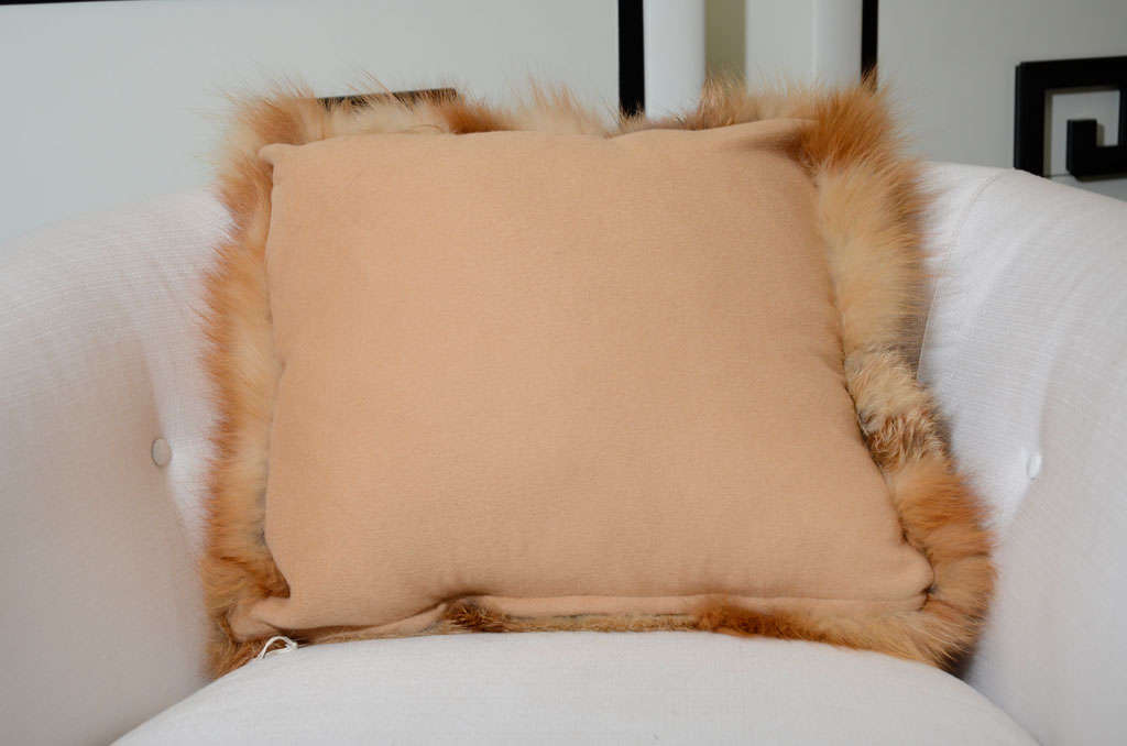 American Custom Natural Red Fox Pillow