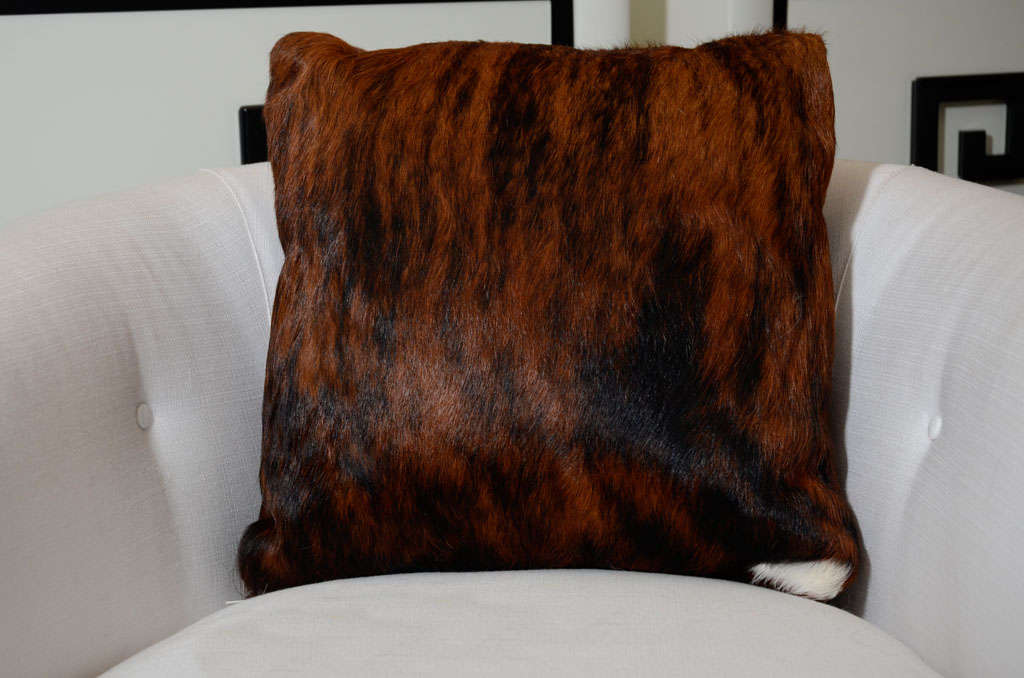Custom made double sided brindle cowhide pillow