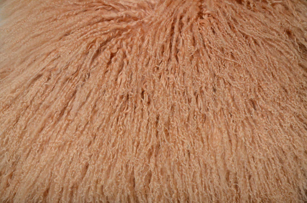 American Custom Apricot Mongolian Lamb Pillows