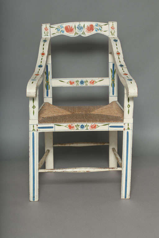 19th Century Scandinavian Painted Armchair In Good Condition In Greenwich, CT