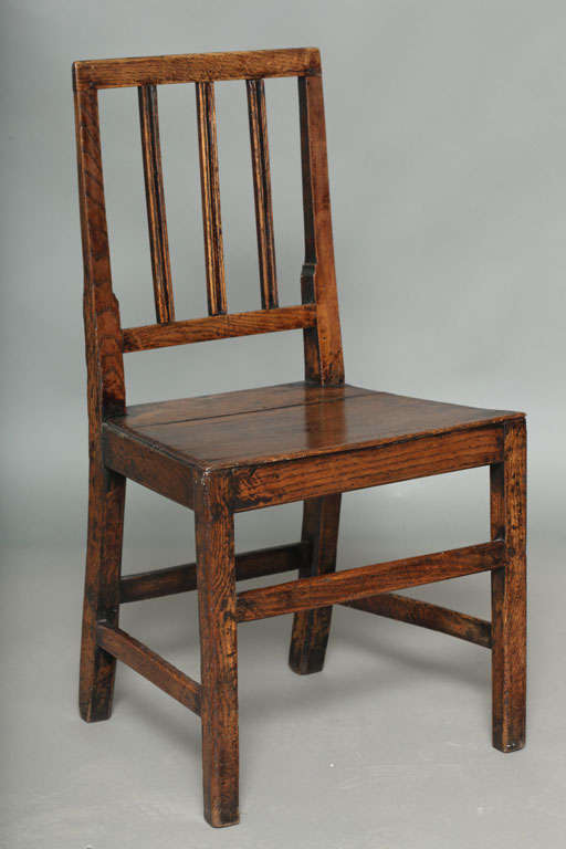 Pair of Early 19th Century English Country Oak Side Chairs In Excellent Condition In Greenwich, CT