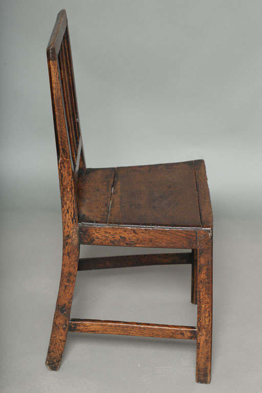 Pair of Early 19th Century English Country Oak Side Chairs 1