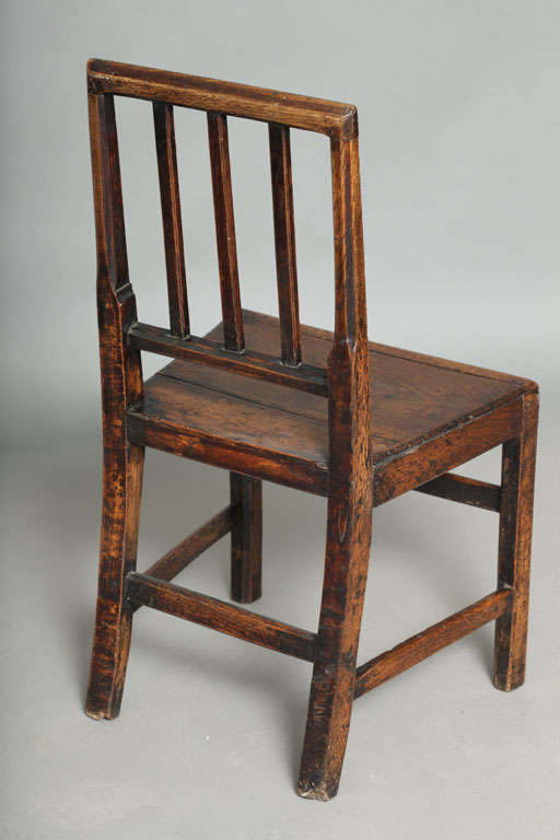 Pair of Early 19th Century English Country Oak Side Chairs 2