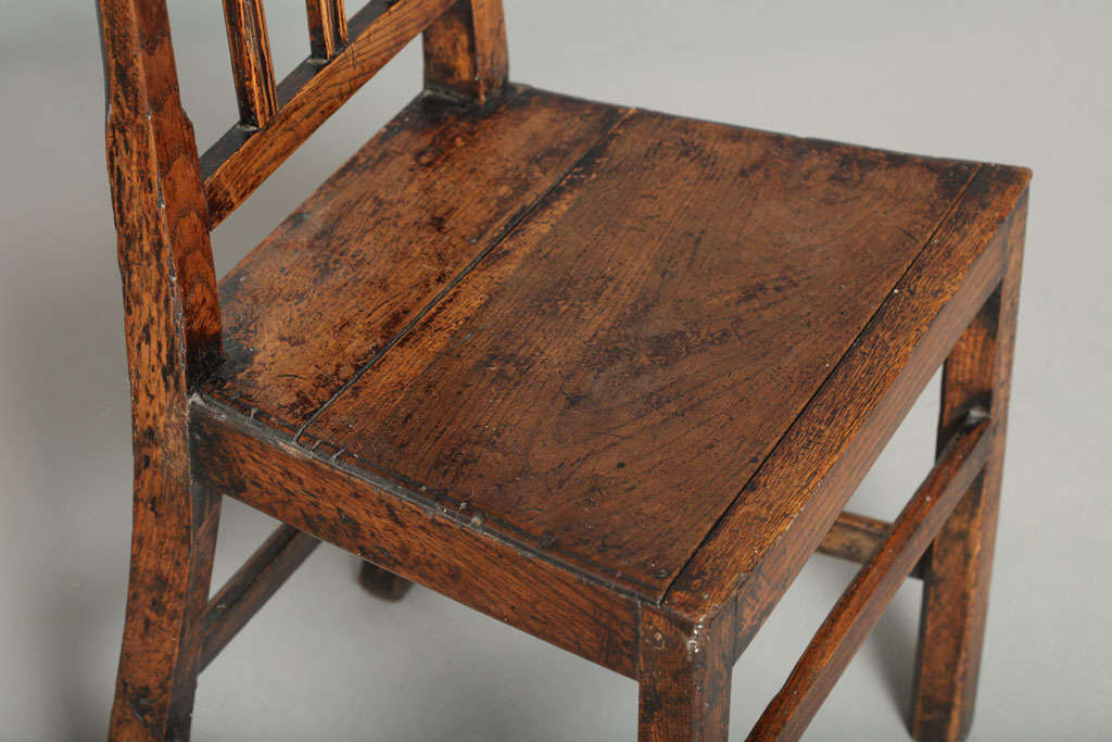 Pair of Early 19th Century English Country Oak Side Chairs 4