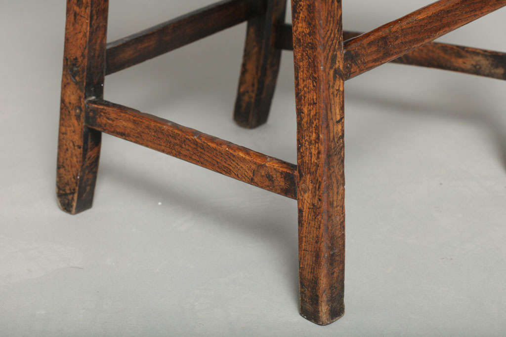 Pair of Early 19th Century English Country Oak Side Chairs 5