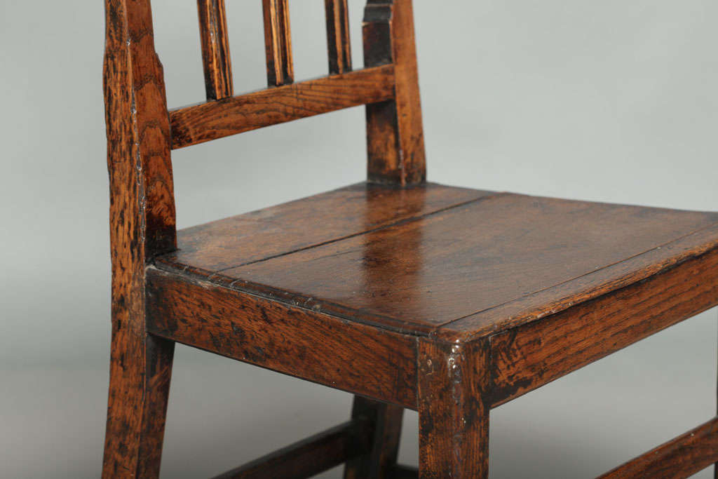 Pair of Early 19th Century English Country Oak Side Chairs 6