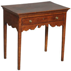 Fine English Oak Table With Scalloped Apron