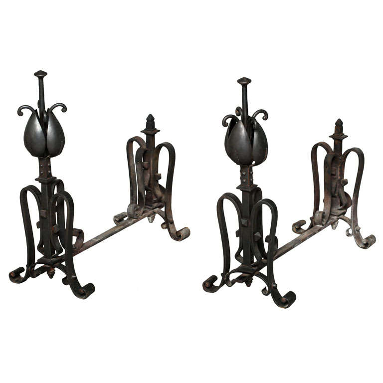 Whimsical Arts & Crafts Andirons