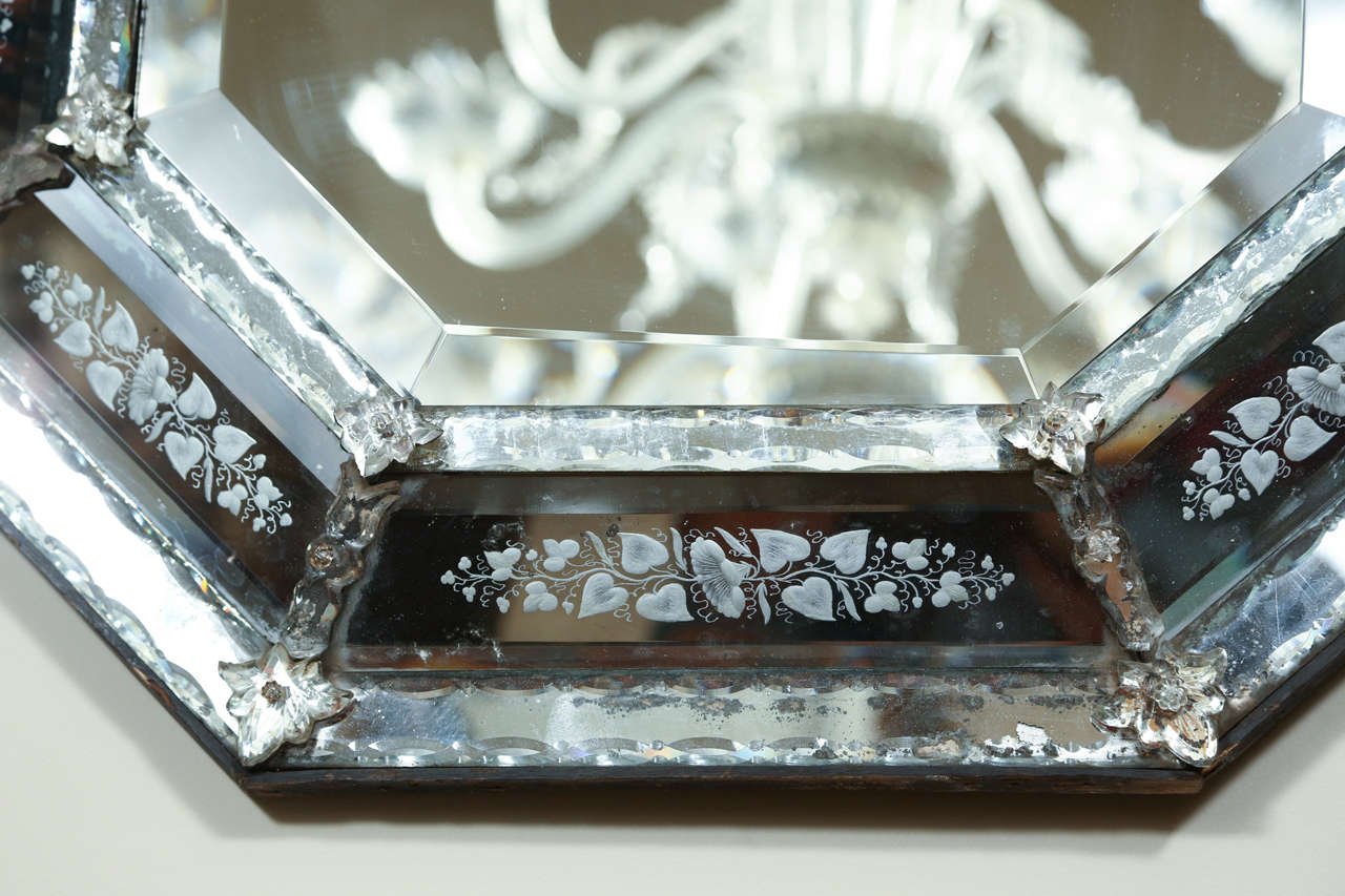 mercury glass framed mirror