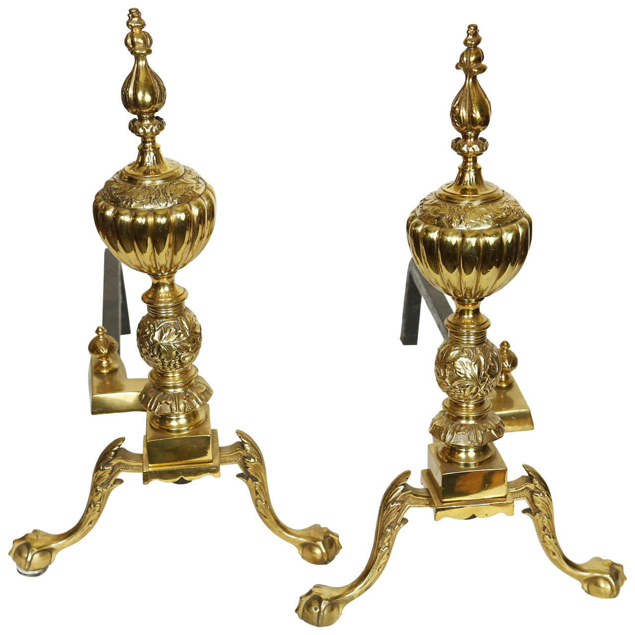 Pair of 18th Century Andirons For Sale