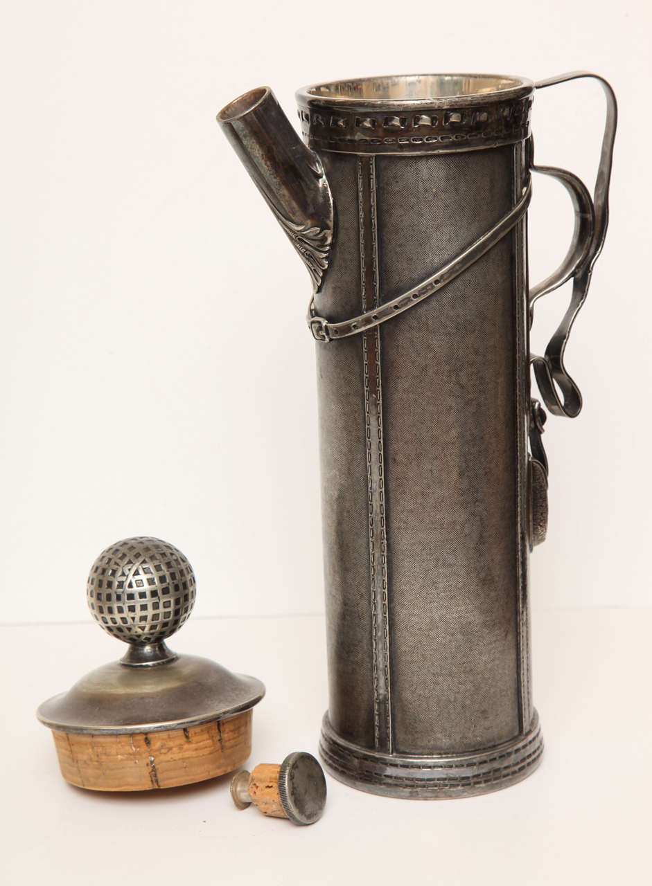 20th Century Golf Cocktail Shaker and Matching Golf Bag Cups