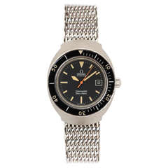 Vintage Omega Stainless Steel Seamaster Wristwatch on Shark Mesh Bracelet circa 1960s