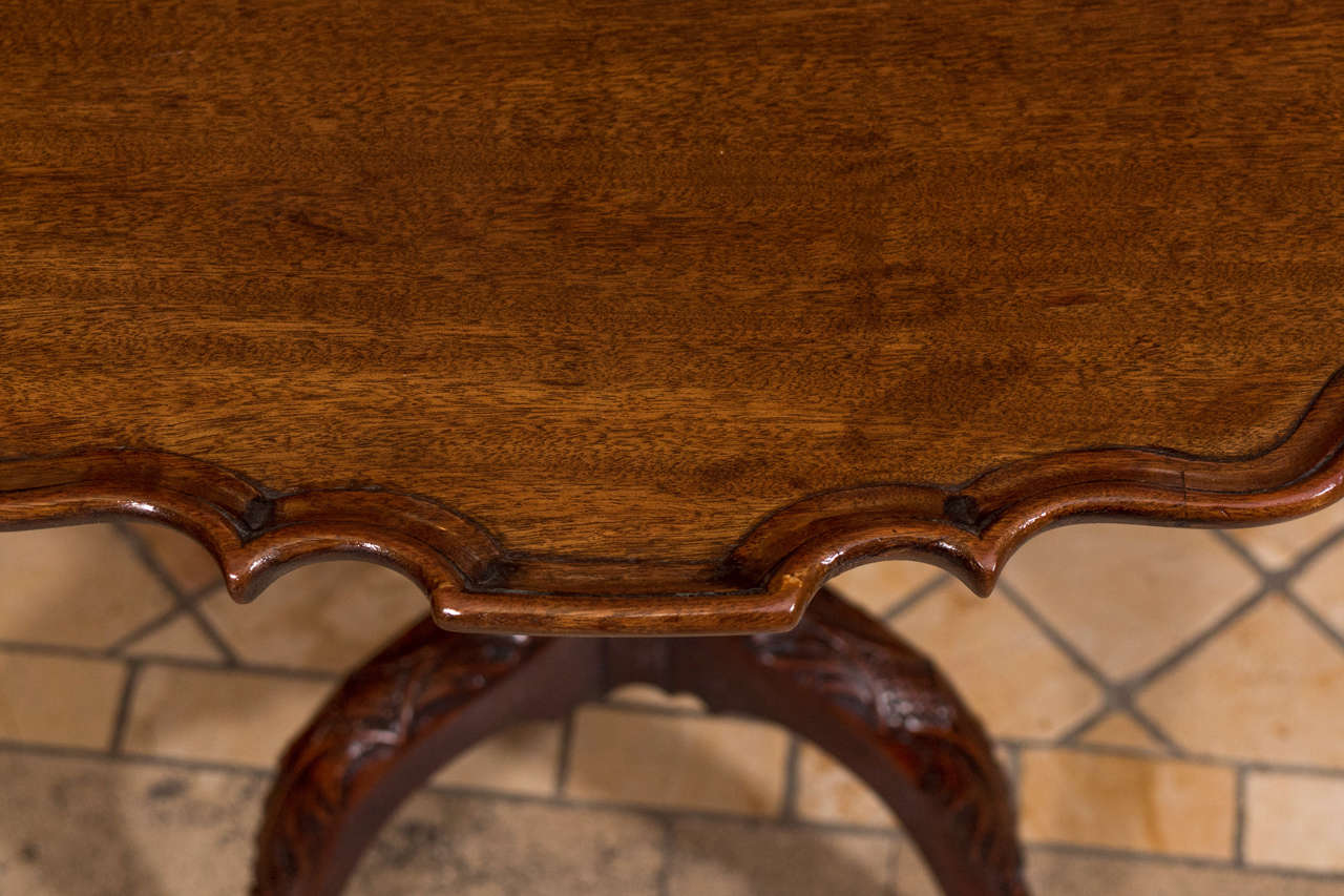18th Century and Earlier Large George II Carved Pie Crust Table