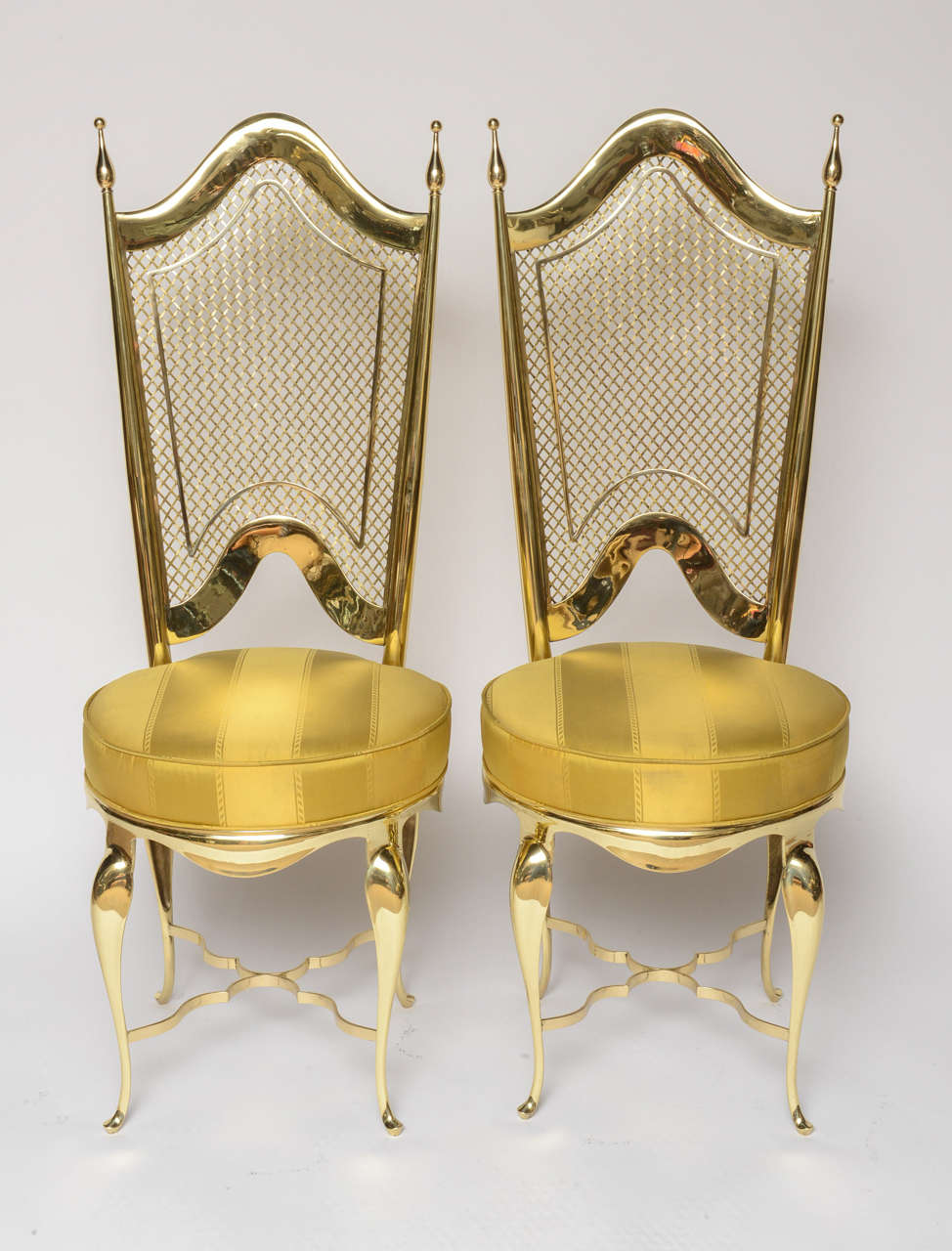 Italian Extremely Unique Brass Accent Chairs