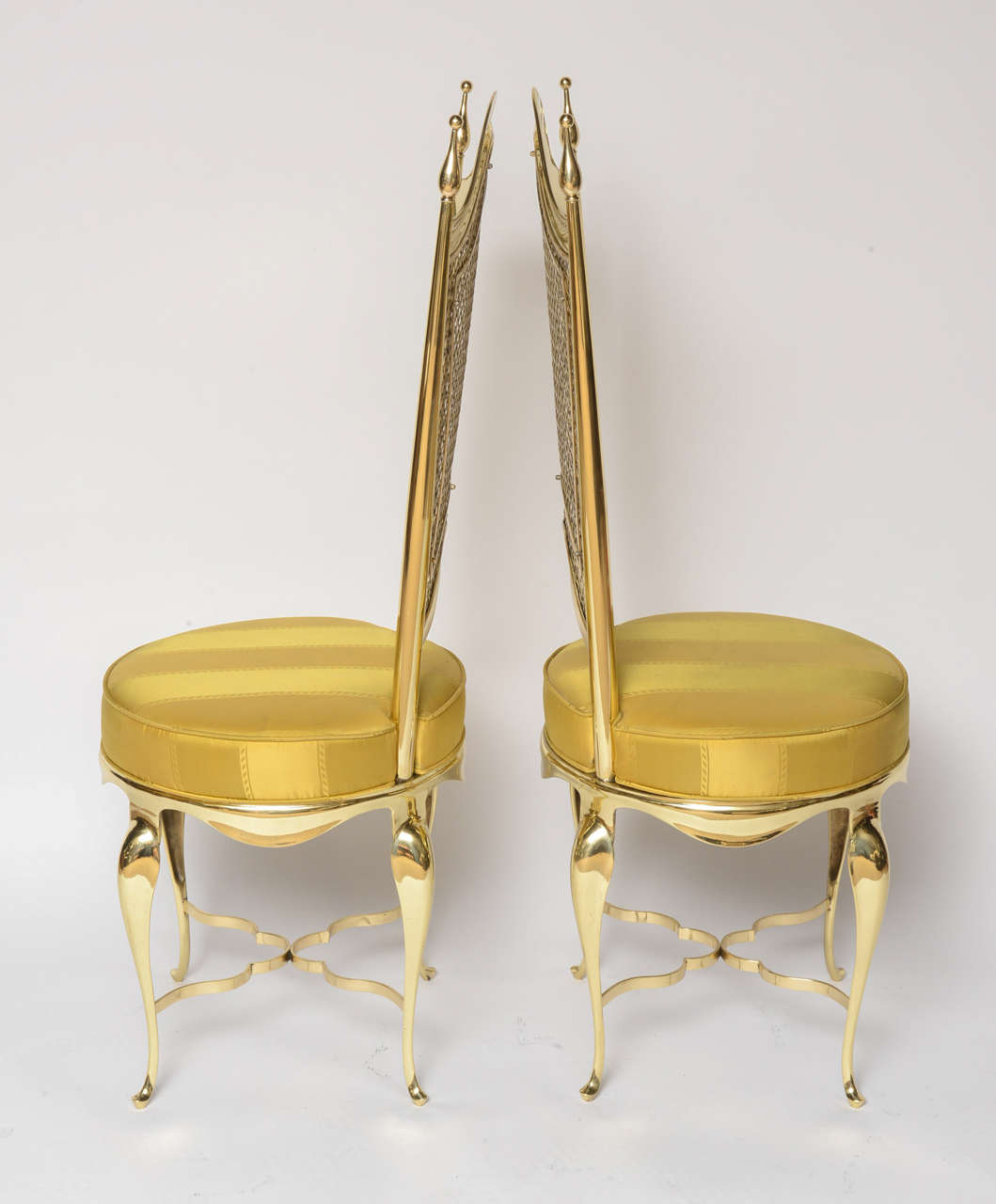 Extremely Unique Brass Accent Chairs In Excellent Condition In East Hampton, NY