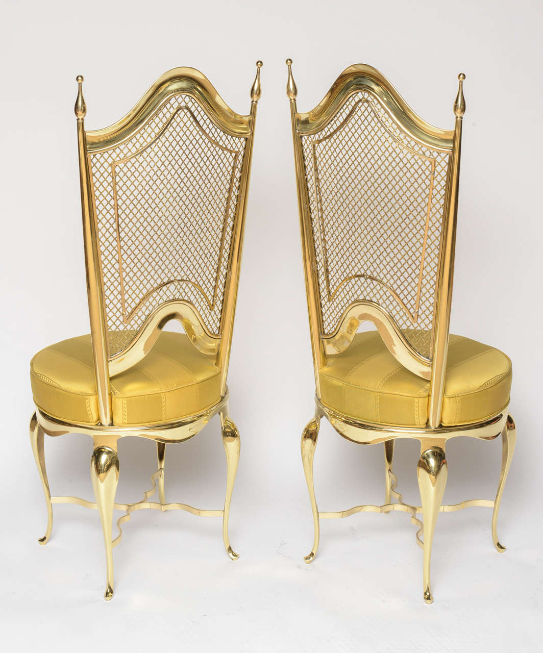 Mid-20th Century Extremely Unique Brass Accent Chairs