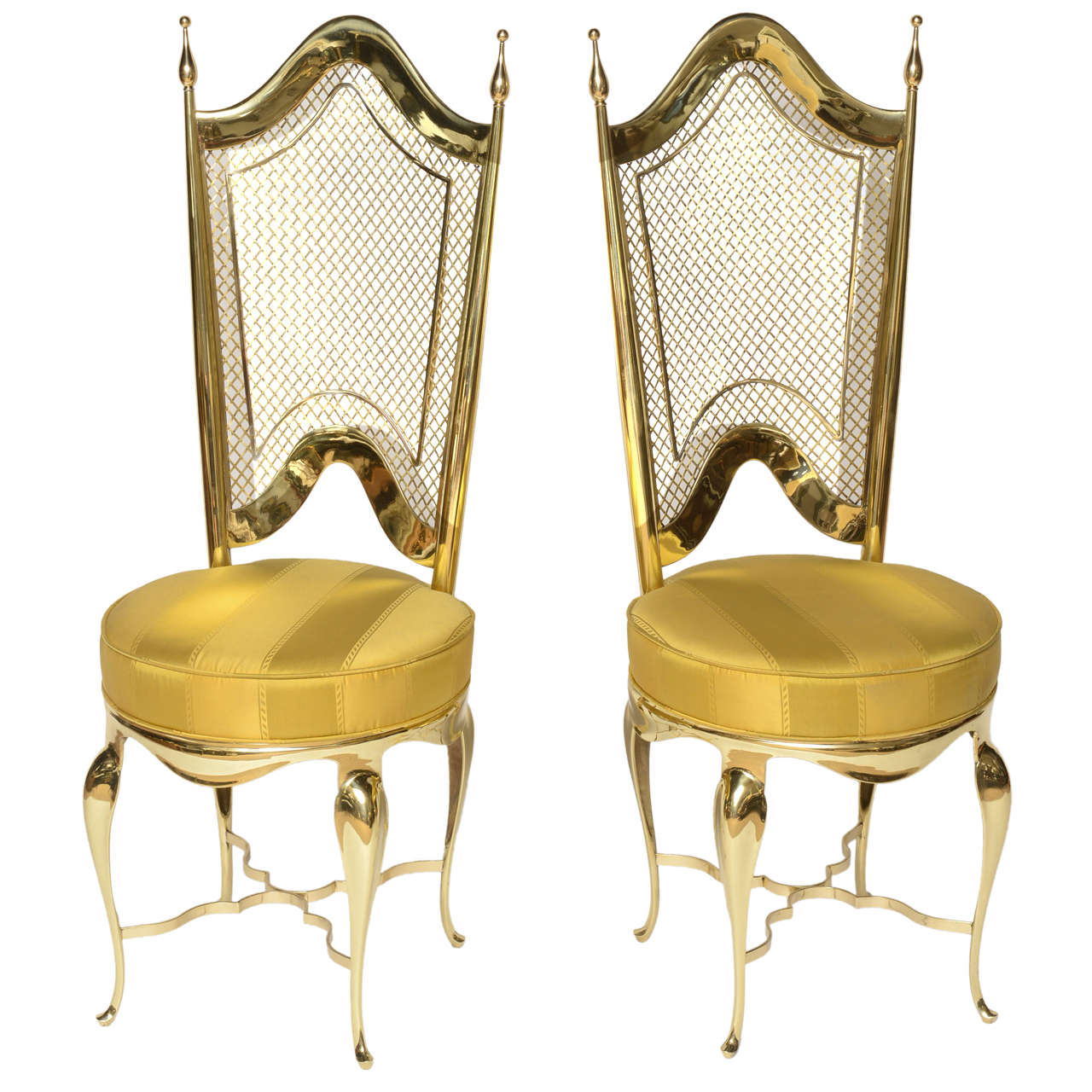 Extremely Unique Brass Accent Chairs