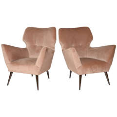 Pair of Sculptural Italian Accent Chairs